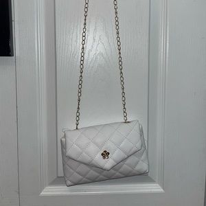 White quilted purse